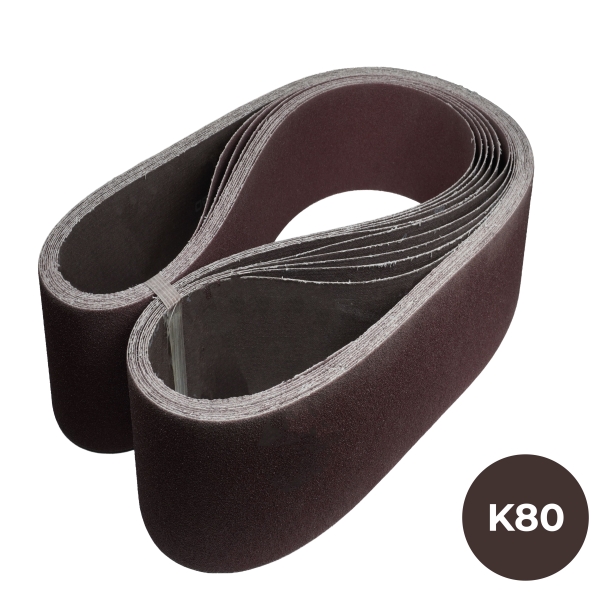 BeXom Schleifband 150×2000 mm K80 - für Stahl, Metall und Holz